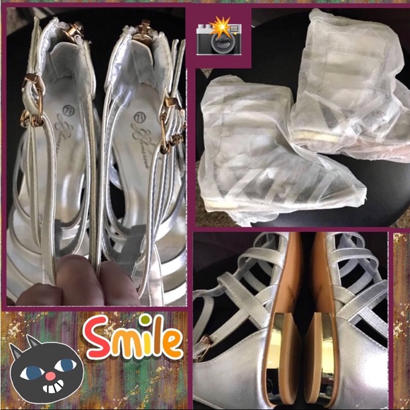 NEW 7.5 SILVER AMAZING & BOLD GLADIATOR BOOTIES/SANDALS SHOES SIZZLE - Picture 5 of 14